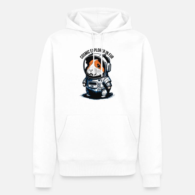 Voyageur de l’espace à fourrure - Sweat à capuche Premium bio Homme - blanc