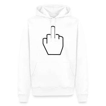Doigt, va te faire foutre - Sweat à capuche Premium bio Homme - blanc - Devant - Nico (187cm)