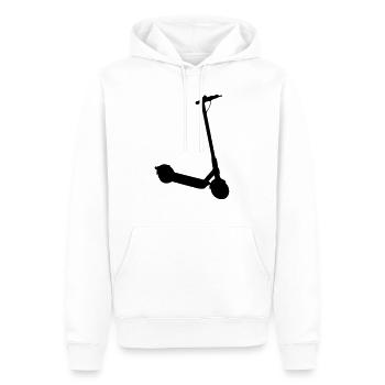 Silhouette de trottinette électrique - Sweat à capuche Premium bio Homme - blanc - Devant - Nico (187cm)