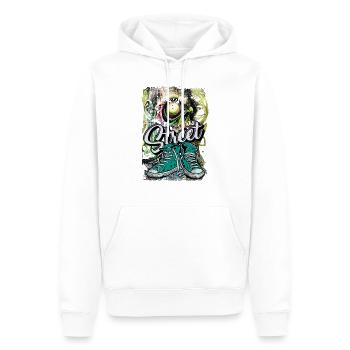 breakdance, hip-hop, rap, musique de danse, école de graffiti - Sweat à capuche Premium bio Homme - blanc - Devant - Nico (187cm)