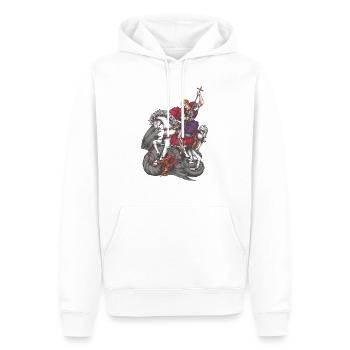 Michel Archange Saint Ange Chrétien Saint SNK - Sweat à capuche Premium bio Homme - blanc - Devant - Nico (187cm)