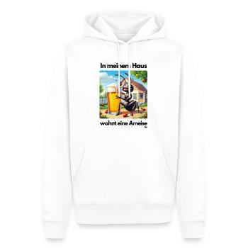 Malle In meinem Haus wohnt eine Ameise - Männer Premium Bio Hoodie - Weiß - Vorne - Nico (187cm)