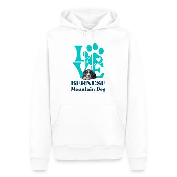 L’amour bernois : un design adorable pour les amateurs de chiens - Sweat à capuche Premium bio Homme - blanc - Devant - Nico (187cm)