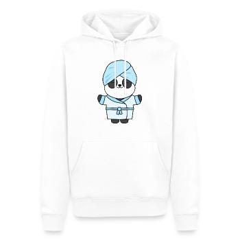 funny panda spa day relaxed in robe - Men’s Premium Organic Hoodie - white - Front - Nico (187cm)
