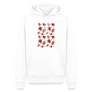 Champ de fraises - Sweat à capuche Premium bio Homme - blanc - Devant - Nico (187cm)