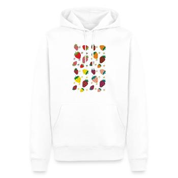 Strawberries colorful - Men’s Premium Organic Hoodie - white - Front - Nico (187cm)