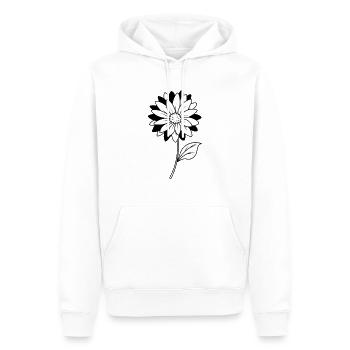 Fleur - Noir et Blanc - Sweat à capuche Premium bio Homme - blanc - Devant - Nico (187cm)
