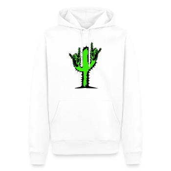Cactus plante Heavy Metal Hard Rock Fun Geste de la main - Sweat à capuche Premium bio Homme - blanc - Devant - Nico (187cm)