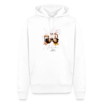 Autumn Vibes, motifs décoratifs (version anglaise) - Sweat à capuche Premium bio Homme - blanc - Devant - Nico (187cm)