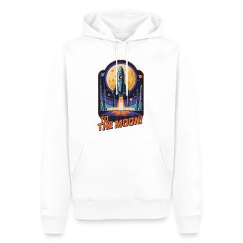 Zum Mond - Männer Premium Bio Hoodie - Weiß - Vorne - Nico (187cm)