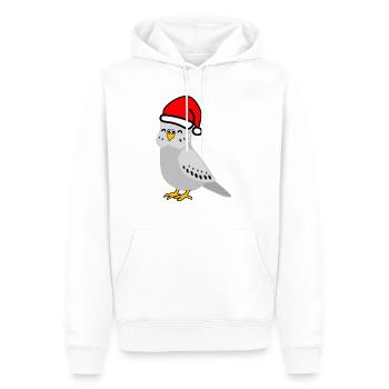 Noël - Perruche grise festive - Sweat à capuche Premium bio Homme - blanc - Devant - Nico (187cm)