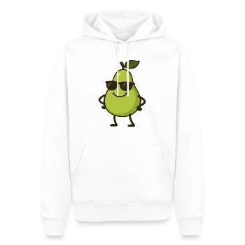 birne comic cool - Männer Premium Bio Hoodie - Weiß - Vorne - Nico (187cm)
