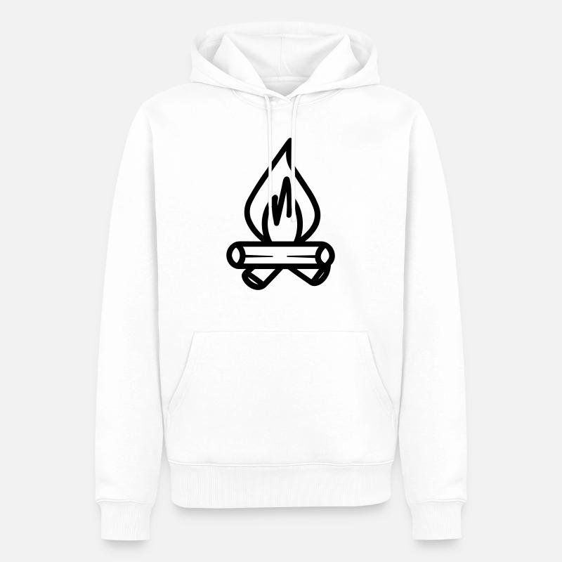Feu de camp - Sweat à capuche Premium bio Homme - blanc