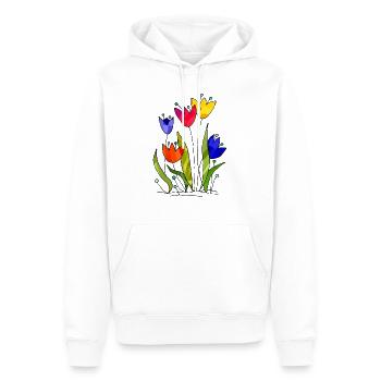 Blumen - Männer Premium Bio Hoodie - Weiß - Vorne - Nico (187cm)