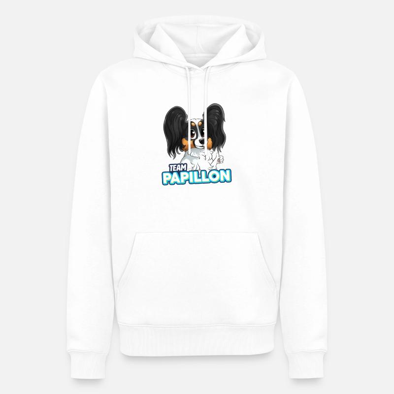 TEAM Papillon - Noir et Feu - Sweat à capuche Premium bio Homme - blanc