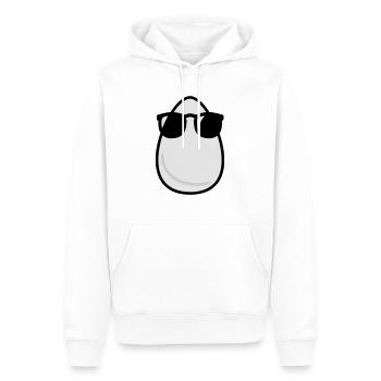 Cool Eierkopf / Cool Egg head (3c) - Männer Premium Bio Hoodie - Weiß - Vorne - Nico (187cm)