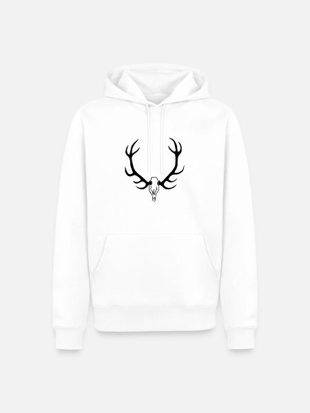 fellforst_geweih - Männer Premium Bio Hoodie - Weiß