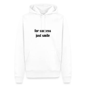 for success just smile - Männer Premium Bio Hoodie - Weiß - Vorne - Nico (187cm)