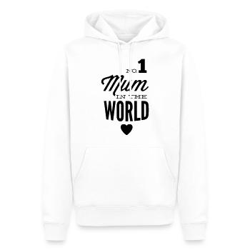 no1 mum in the world - Sweat à capuche Premium bio Homme - blanc - Devant - Nico (187cm)