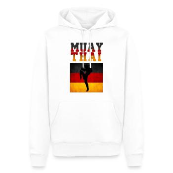 Muay Thai Germany - Männer Premium Bio Hoodie - Weiß - Vorne - Nico (187cm)