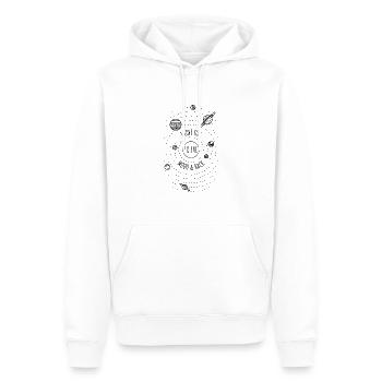 Je t'aime à la lune et le dos - Sweat à capuche Premium bio Homme - blanc - Devant - Nico (187cm)