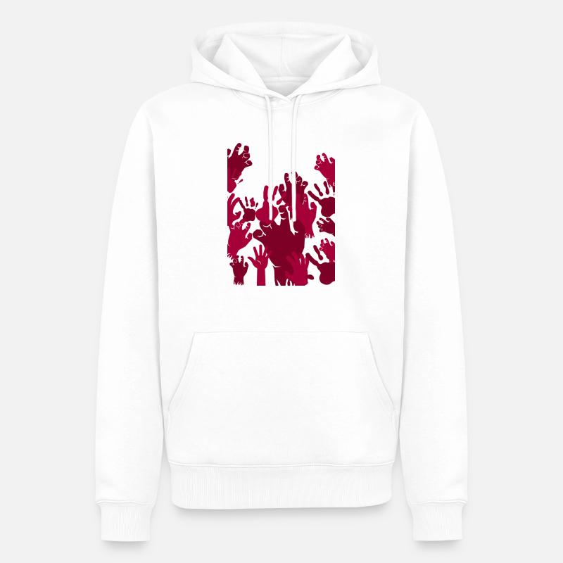 Blood Hands - Männer Premium Bio Hoodie - Weiß