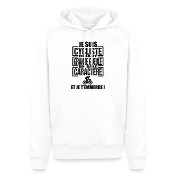 je suis cycliste chiant t-shirt vélo cadeau - Sweat à capuche Premium bio Homme - blanc - Devant - Nico (187cm)