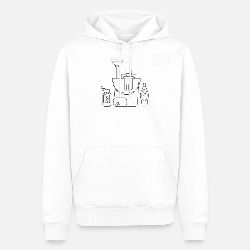 Putzeimer - Männer Premium Bio Hoodie - Weiß