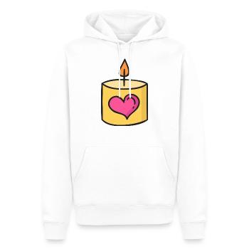 Bougie d’amour coeur cordial bougie Saint Valentin - Sweat à capuche Premium bio Homme - blanc - Devant - Nico (187cm)