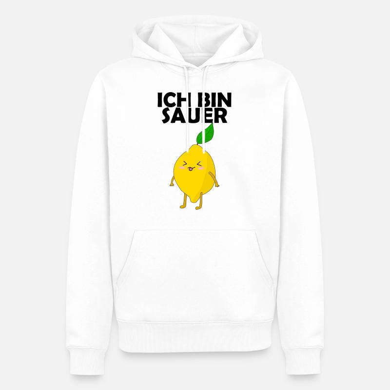 Zitrone ich bin sauer - Männer Premium Bio Hoodie - Weiß