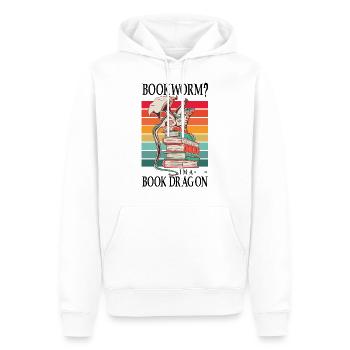 Dragons Bücher Drachen Lesen Bücherwurm - Männer Premium Bio Hoodie - Weiß - Vorne - Nico (187cm)