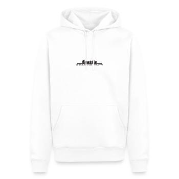 Seattle Coordinates - Men’s Premium Organic Hoodie - white - Front - Nico (187cm)