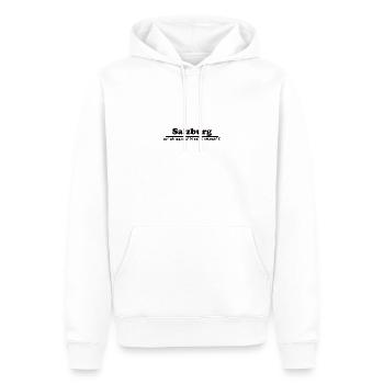 Salzburg Koordinaten - Männer Premium Bio Hoodie - Weiß - Vorne - Nico (187cm)
