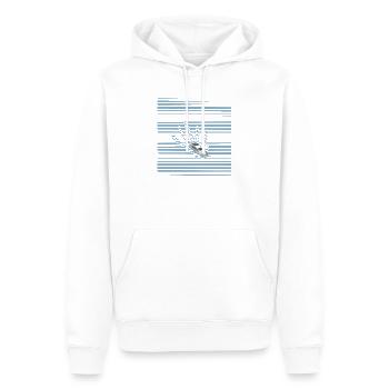 Yacht im Linienmeer - Männer Premium Bio Hoodie - Weiß - Vorne - Nico (187cm)