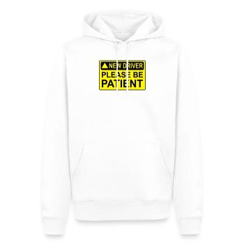 NEWDRIVER2 - Sweat à capuche Premium bio Homme - blanc - Devant - Nico (187cm)