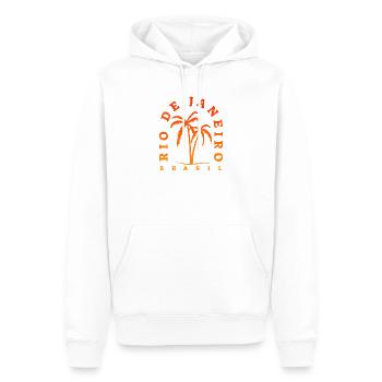 Rio de Janeiro Palm Tree Retro - Männer Premium Bio Hoodie - Weiß - Vorne - Nico (187cm)