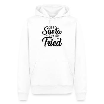 Écusson de flocon de neige d’hiver - Sweat à capuche Premium bio Homme - blanc - Devant - Nico (187cm)