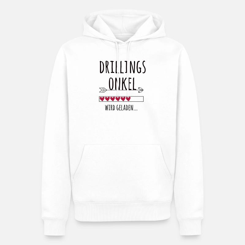 werdender Drillingsonkel Schwangerschaft Drillinge - Männer Premium Bio Hoodie - Weiß