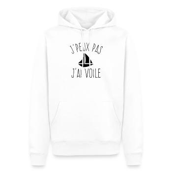 J'peux pas j'ai Voile - Humour Marin - Sweat à capuche Premium bio Homme - blanc - Devant - Nico (187cm)