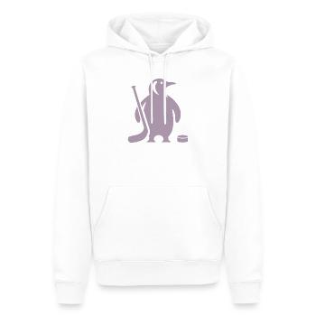 Minimalistische Pinguin Eishockey Silhouette - Männer Premium Bio Hoodie - Weiß - Vorne - Nico (187cm)