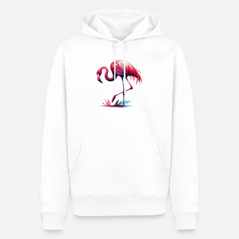 Flamant - Sweat à capuche Premium bio Homme - blanc