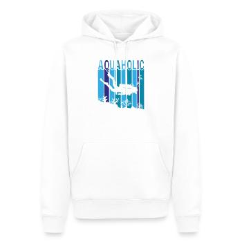 Aquaholic - Männer Premium Bio Hoodie - Weiß - Vorne - Nico (187cm)