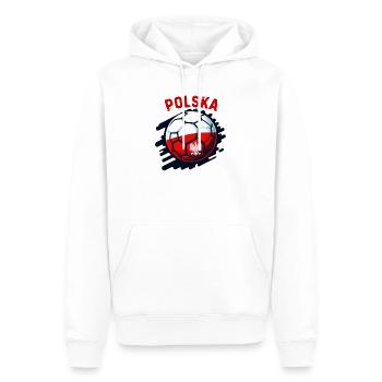 Football polonais - Sweat à capuche Premium bio Homme - blanc - Devant - Nico (187cm)
