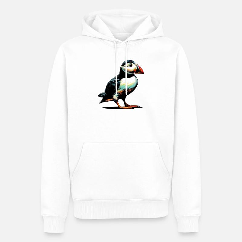 Papageitaucher - Männer Premium Bio Hoodie - Weiß