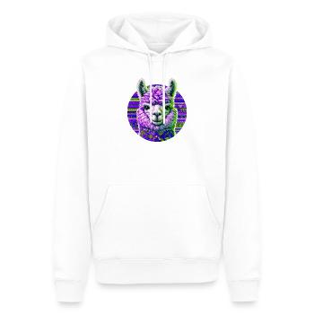 Alpaca - Men’s Premium Organic Hoodie - white - Front - Nico (187cm)