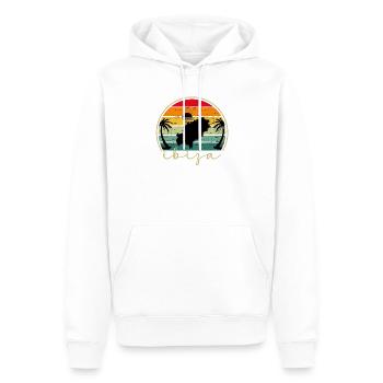 IBIZA - Sundown - Sonnenuntergang - Vintage Sunset - Männer Premium Bio Hoodie - Weiß - Vorne - Nico (187cm)