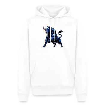 Taureau - Sweat à capuche Premium bio Homme - blanc - Devant - Nico (187cm)