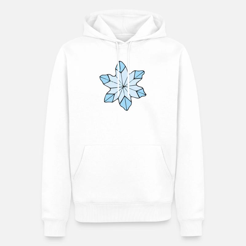 Stilvolle Blaue Eisblume design - Männer Premium Bio Hoodie - Weiß