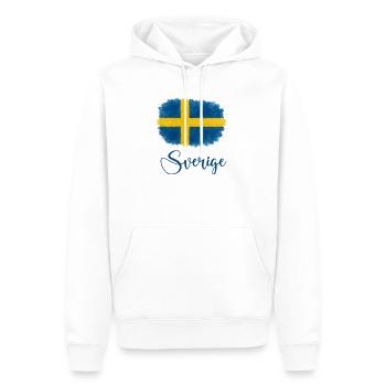 schweden-fahne-klecks-sverige - Männer Premium Bio Hoodie - Weiß - Vorne - Nico (187cm)