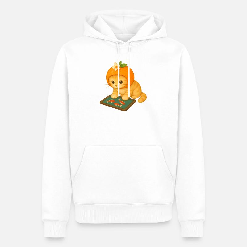 Chat en Fruït Éclatante pour Enfants - Sweat à capuche Premium bio Homme - blanc